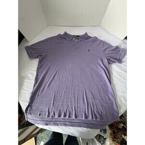 Vintage Polo Ralph Lauren Men's Polo Shirt PURPLE Short Sleeve Pony LARGE